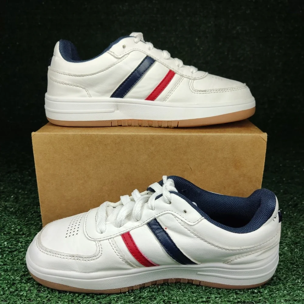 Nautica Sneakers Youth Size 13 White Ryerson Youth Low Top Striped Lace Up Scuff